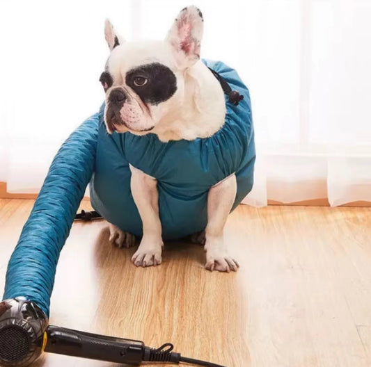Hands-Free Dog Drying Jacket with Air Hose | Quick & Stress-Free Pet Dryer Suit