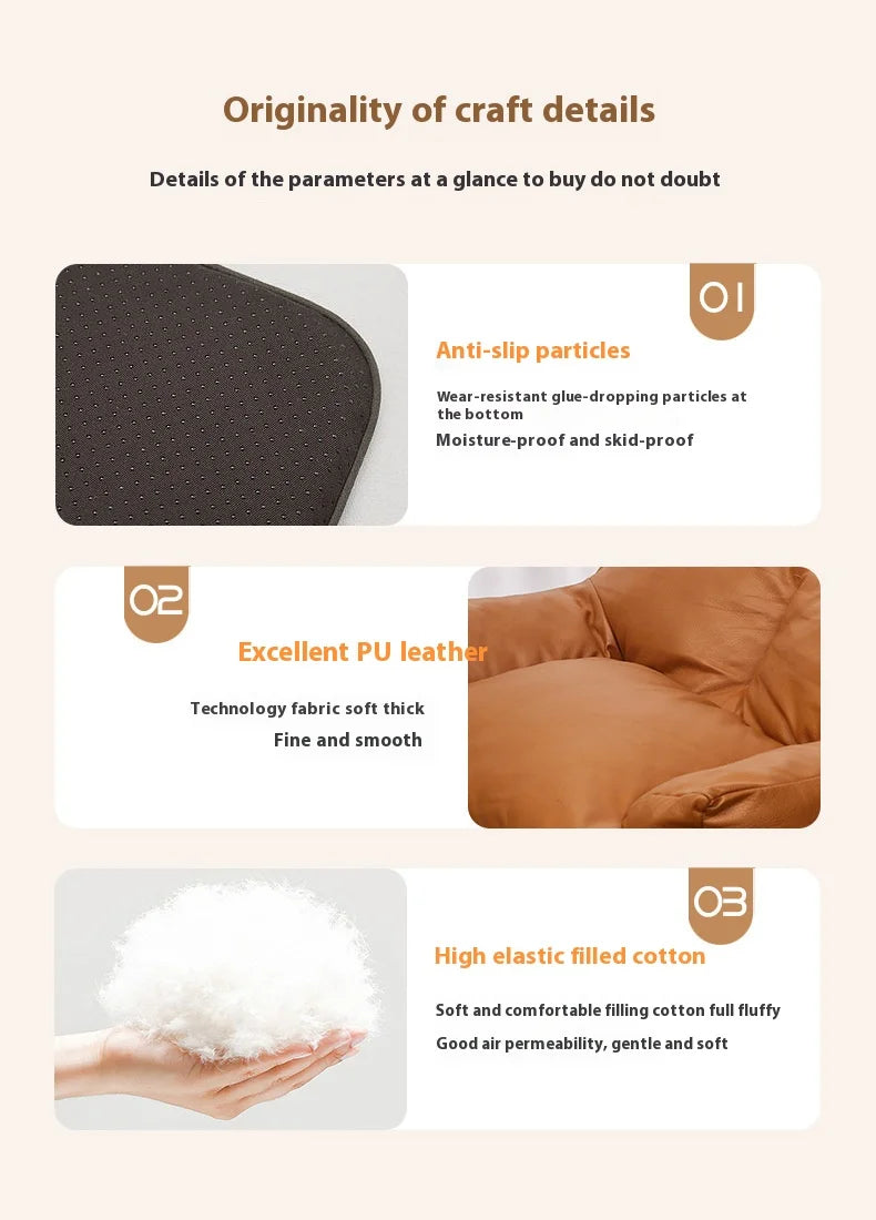 Luxury Pet Sofa Bed | Non-Slip Cat & Small Dog Couch for Indoor Use