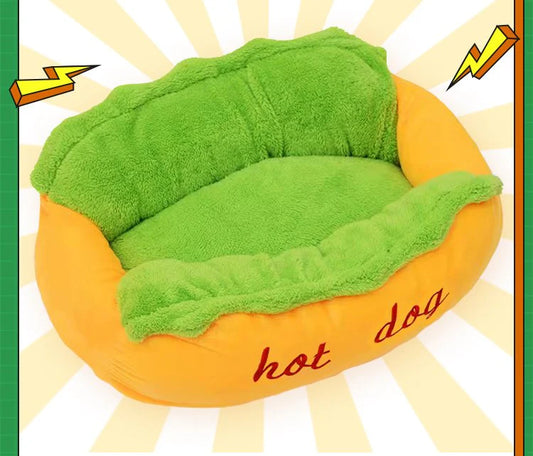 Hot Dog Dog Bed With Bolsters - The Zoo Mart