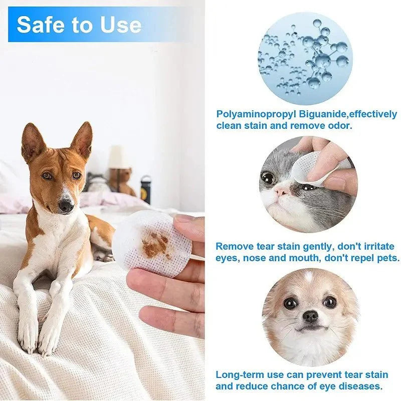 Pet Tear Stain Cleaning Wipes 130 pcs - The Zoo Mart