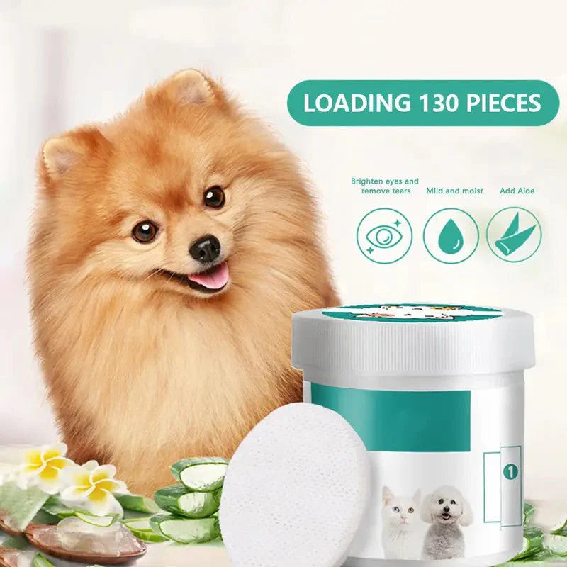 Pet Tear Stain Cleaning Wipes 130 pcs - The Zoo Mart