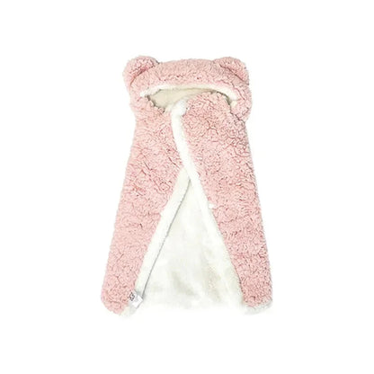 Ultra-Soft Winter Pet Sleeping Bag Hoodie – Plush Warm Hooded Blanket for Dogs & Cats