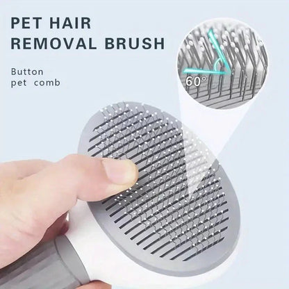 Brush for Shedding and Grooming, One-Click Remove - The Zoo Mart