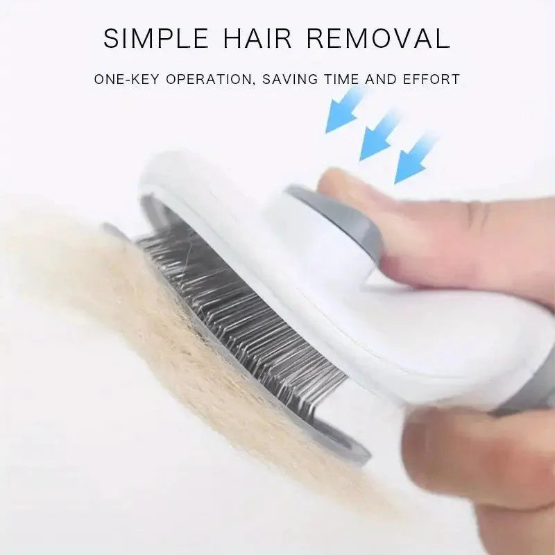 Brush for Shedding and Grooming, One-Click Remove - The Zoo Mart
