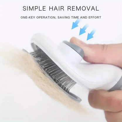 Brush for Shedding and Grooming, One-Click Remove - The Zoo Mart