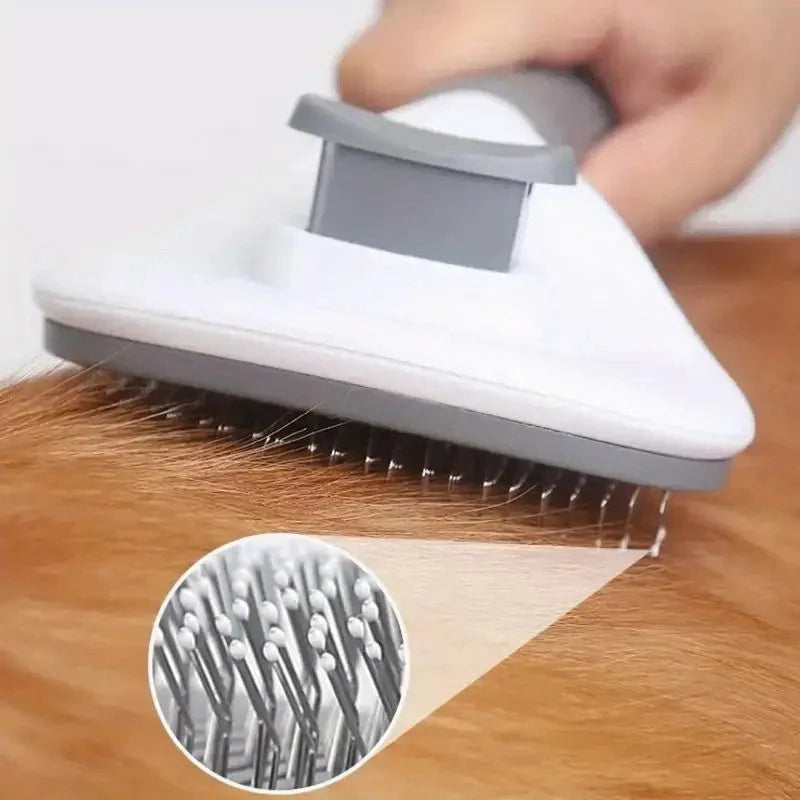 Brush for Shedding and Grooming, One-Click Remove - The Zoo Mart