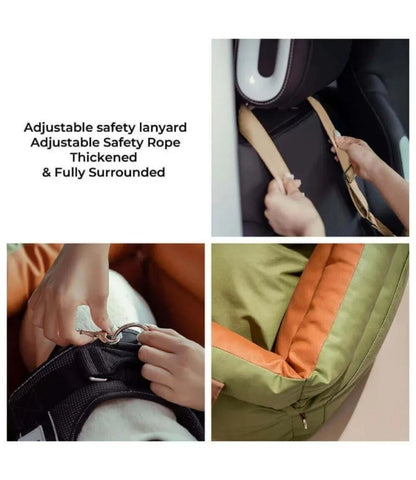 Deluxe Faux Leather Dog Car Seat - The Zoo Mart