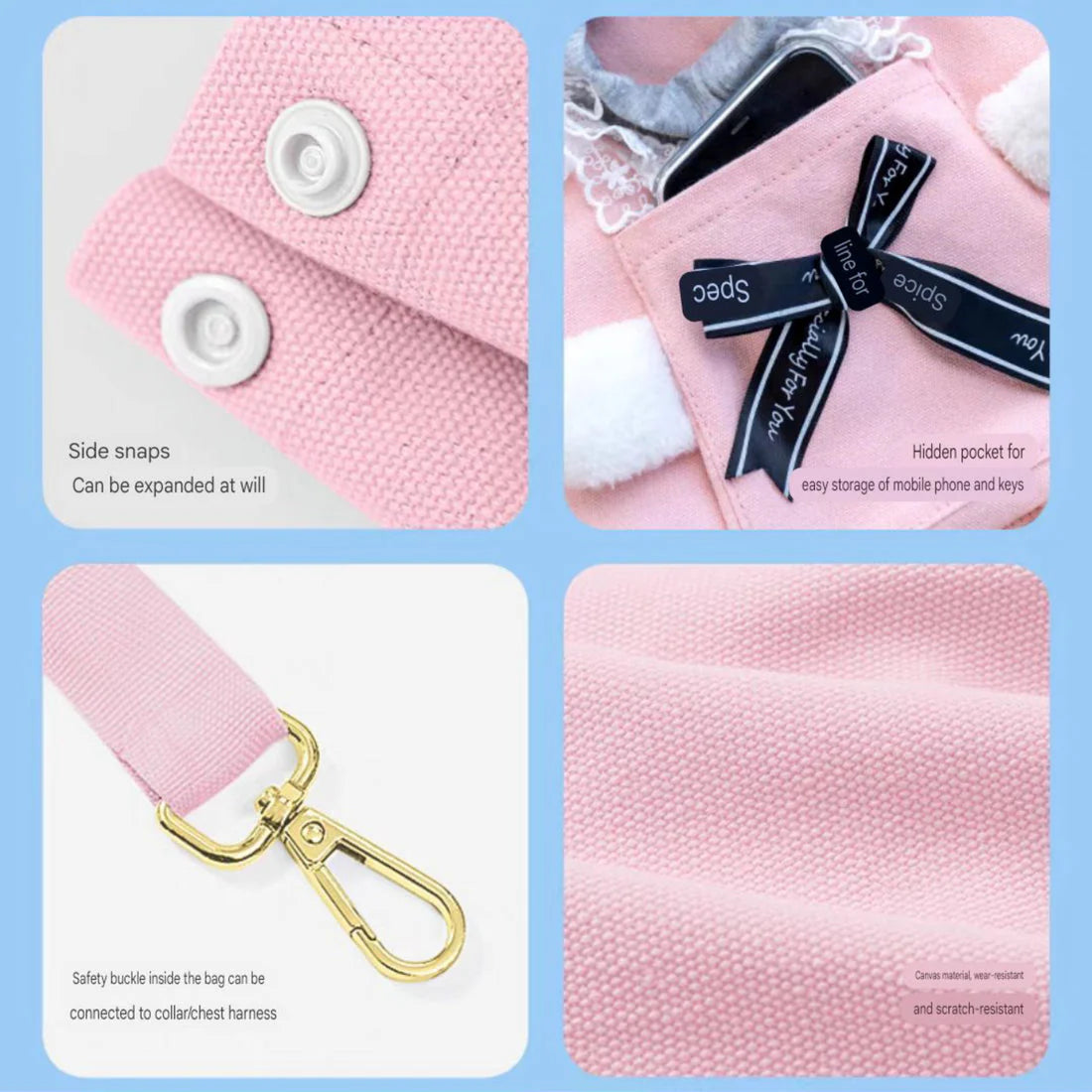 Cute Plush Pet Carry Sling Bag for Dogs & Cats