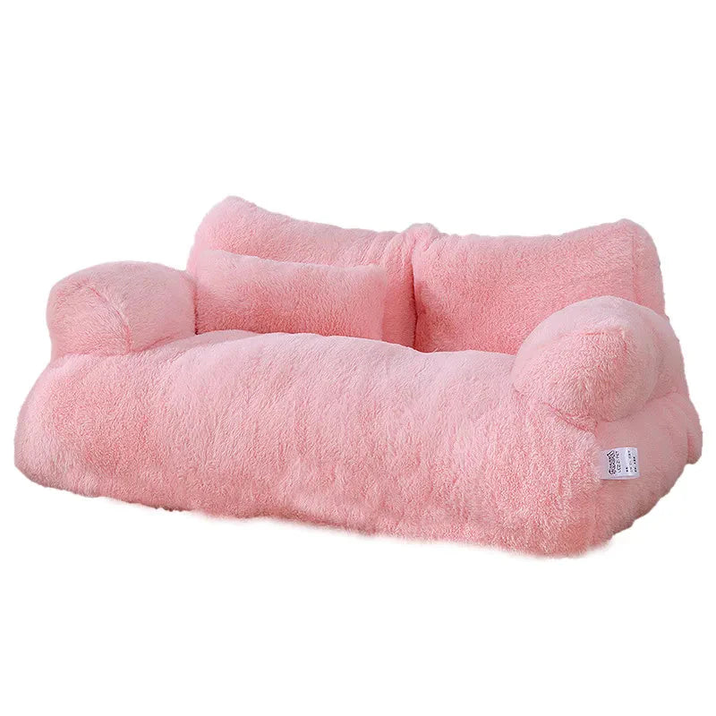 Ultra-Soft Plush Sofa Bed for Small Dogs & Cats | Cozy Armchair Style Pet Bed