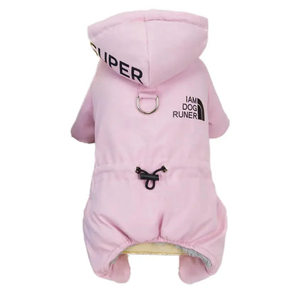 Winter Hooded Dog Jumpsuit | Warm Padded Full-Body Outfit for Small Dogs