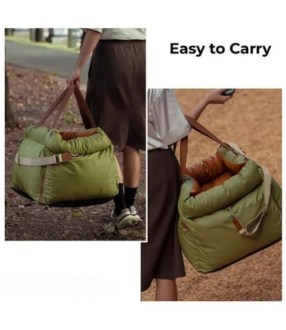 Deluxe Faux Leather Dog Car Seat - The Zoo Mart