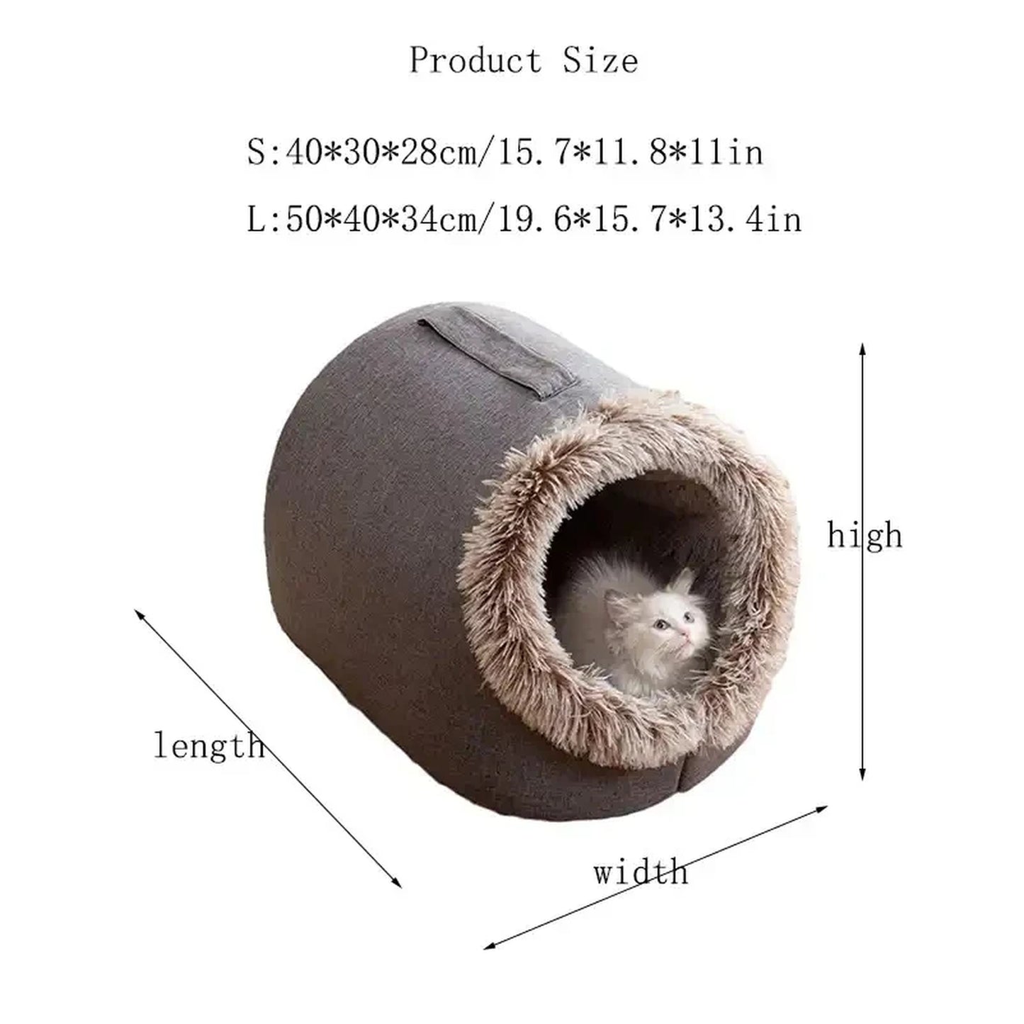 Ultra-Soft Cozy Pet Cave Bed | Warm Hooded Sleeping Nest for Cats & Small Dogs