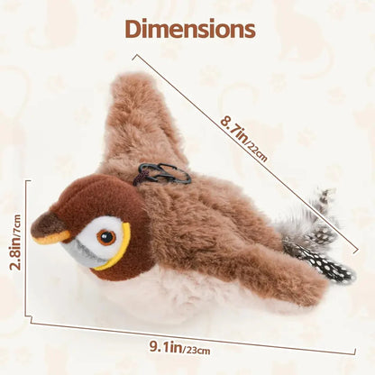 Interactive Chirping Flapping Bird Toy for Cats | Touch-Activated Hunting Toy