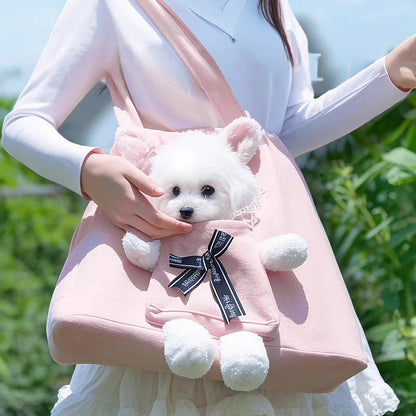 Cute Plush Pet Carry Sling Bag for Dogs & Cats