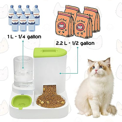 2-in-1 Automatic Pet Feeder and Water Dispenser Set - The Zoo Mart