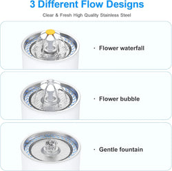 Water Fountain High-grade stainless-steel Upgraded pump with LED light