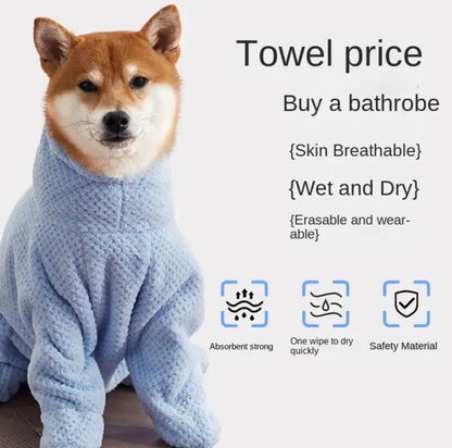 Ultra-Soft Dog Bathrobe & Drying Suit | Dual-Use Quick-Dry Towel Jumpsuit