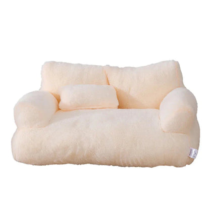 Ultra-Soft Plush Sofa Bed for Small Dogs & Cats | Cozy Armchair Style Pet Bed