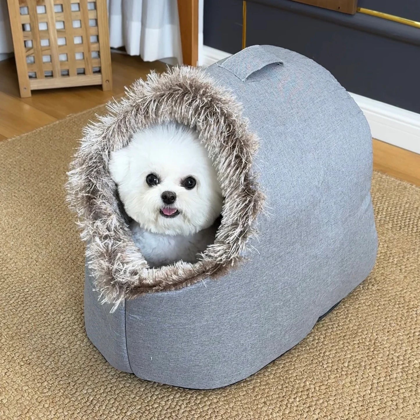 Ultra-Soft Cozy Pet Cave Bed | Warm Hooded Sleeping Nest for Cats & Small Dogs