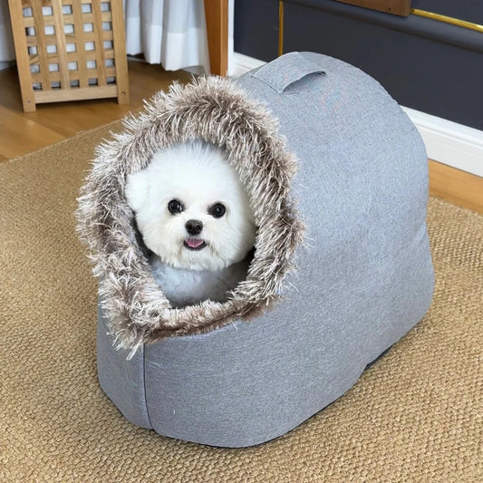 Ultra-Soft Cozy Pet Cave Bed | Warm Hooded Sleeping Nest for Cats & Small Dogs