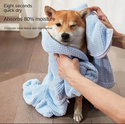 Ultra-Soft Dog Bathrobe & Drying Suit | Dual-Use Quick-Dry Towel Jumpsuit