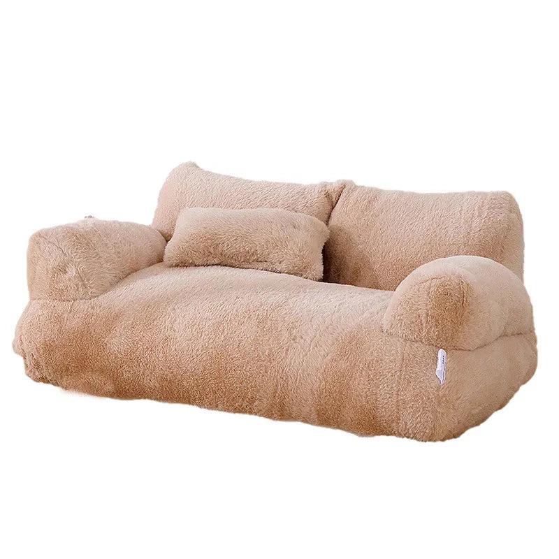Ultra-Soft Plush Sofa Bed for Small Dogs & Cats | Cozy Armchair Style Pet Bed