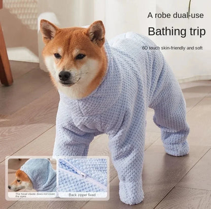 Ultra-Soft Dog Bathrobe & Drying Suit | Dual-Use Quick-Dry Towel Jumpsuit