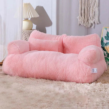 Ultra-Soft Plush Sofa Bed for Small Dogs & Cats | Cozy Armchair Style Pet Bed