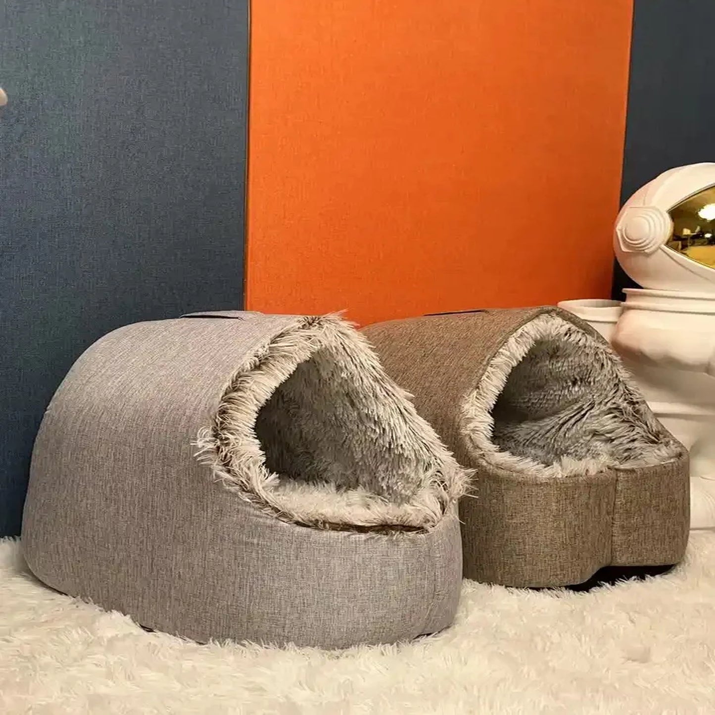 Ultra-Soft Cozy Pet Cave Bed | Warm Hooded Sleeping Nest for Cats & Small Dogs