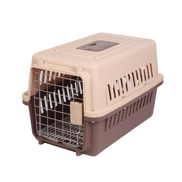 Pet Aviation Box Portable Travel Cat Cage Small Dog Air Transport Box 48x32x30cm(Coffee) - The Zoo Mart