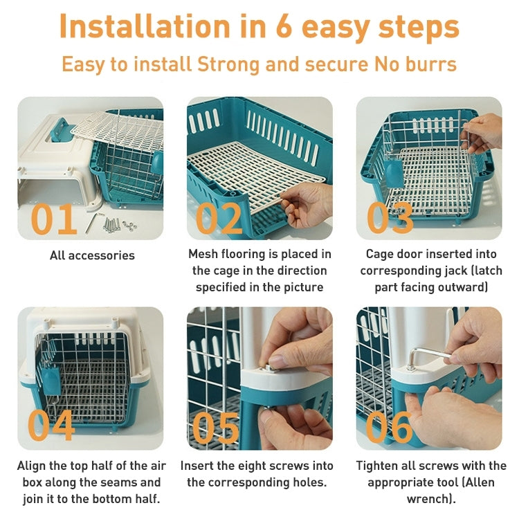 Pet Aviation Box Portable Travel Cat Cage Small Dog Air Transport Box 48x32x30cm(Coffee) - The Zoo Mart