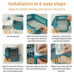 Pet Aviation Box Portable Travel Cat Cage Small Dog Air Transport Box 48x32x30cm(Coffee)