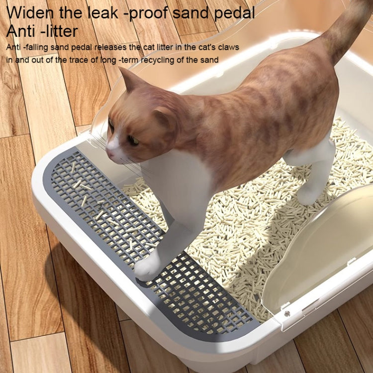 Semi-closed Cat-ear Baffle Cat Litter Basin Deodorization Cat Toilet, Size:Small Size(Random Color) - The Zoo Mart
