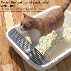 Semi-closed Cat-ear Baffle Cat Litter Basin Deodorization Cat Toilet, Size:Small Size(Random Color)