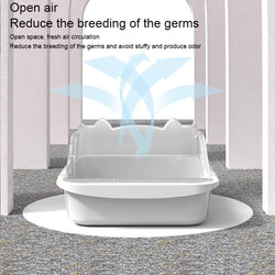 Semi-closed Cat-ear Baffle Cat Litter Basin Deodorization Cat Toilet, Size:Small Size(Random Color)