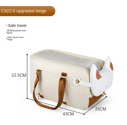 Dog Car Seat & Travel Carrier with Safety Leash | Anti-Escape Pet Booster Seat for Small Dogs