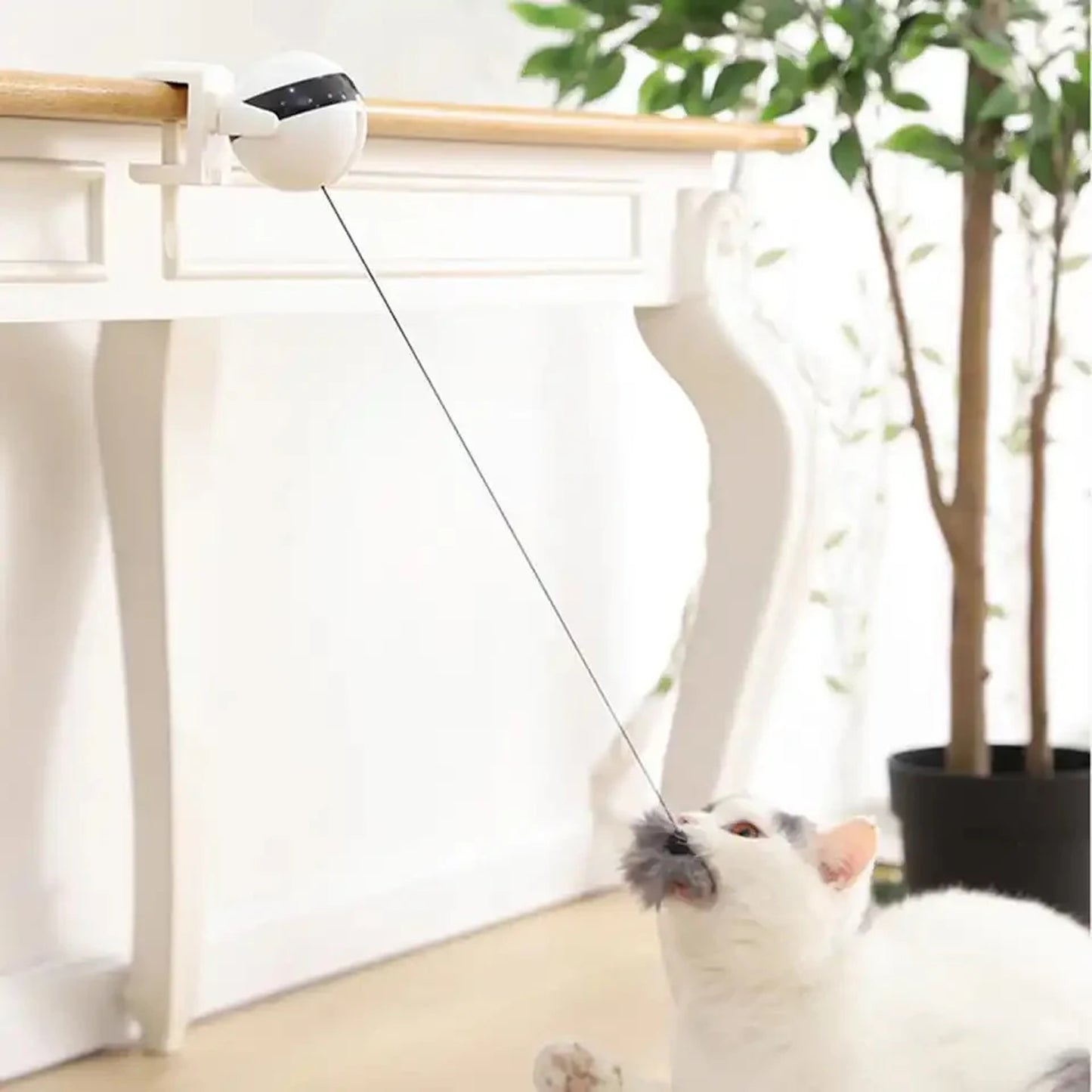 Yo-Yo Interactive Cat Toy with Clamp – Automatic Hanging Plush Teaser for Indoor Cats