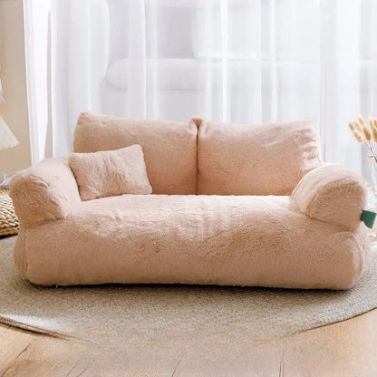 Ultra-Soft Plush Sofa Bed for Small Dogs & Cats | Cozy Armchair Style Pet Bed