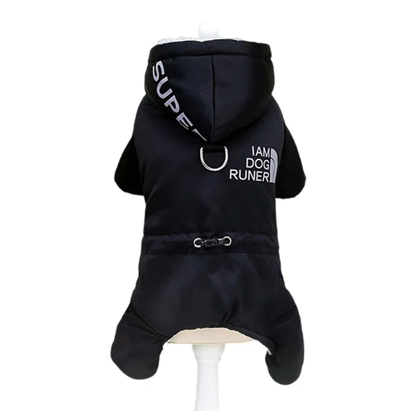 Winter Hooded Dog Jumpsuit | Warm Padded Full-Body Outfit for Small Dogs