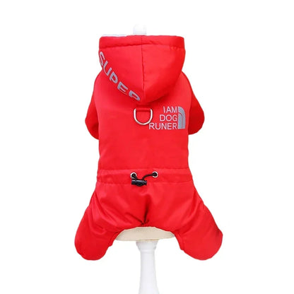 Winter Hooded Dog Jumpsuit | Warm Padded Full-Body Outfit for Small Dogs