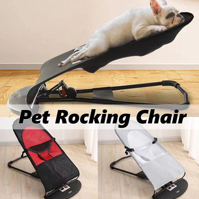 Adjustable Pet Lounger Chair with Safety Belt | Foldable Reclining Bed for Cats & Small Dogs