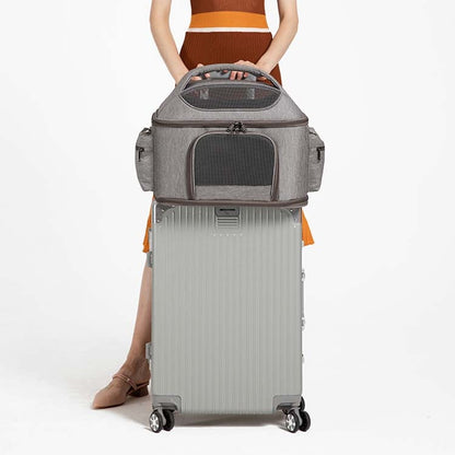 Portable Pet Bag for Outing Cats and Dogs Collapsible Pet Shoulder Bag Pet Backpack(Blue) - The Zoo Mart