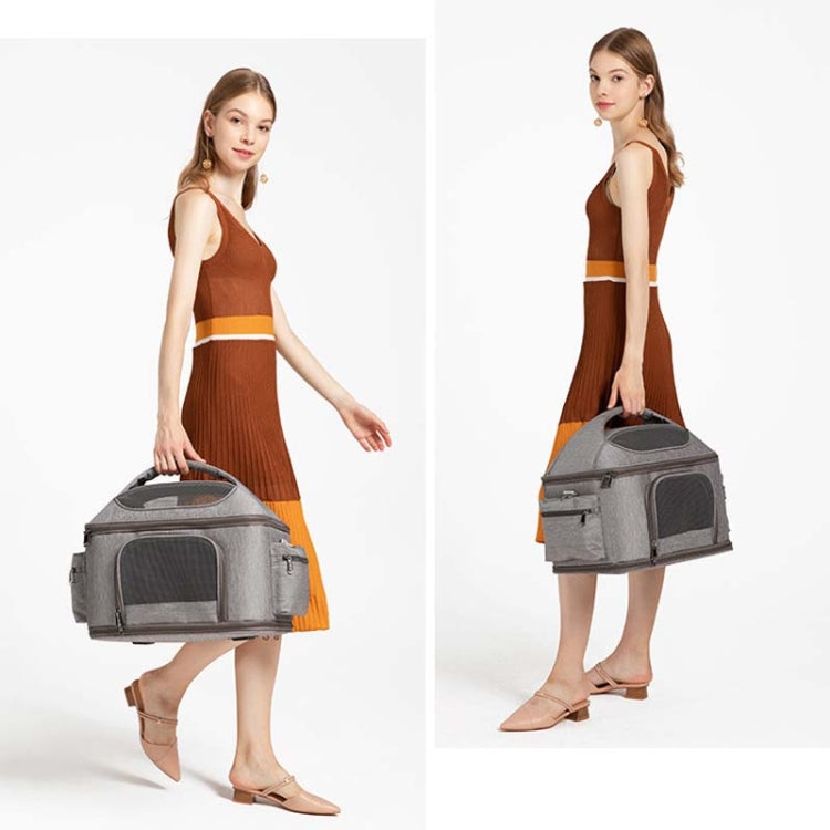 Portable Pet Bag for Outing Cats and Dogs Collapsible Pet Shoulder Bag Pet Backpack(Blue) - The Zoo Mart