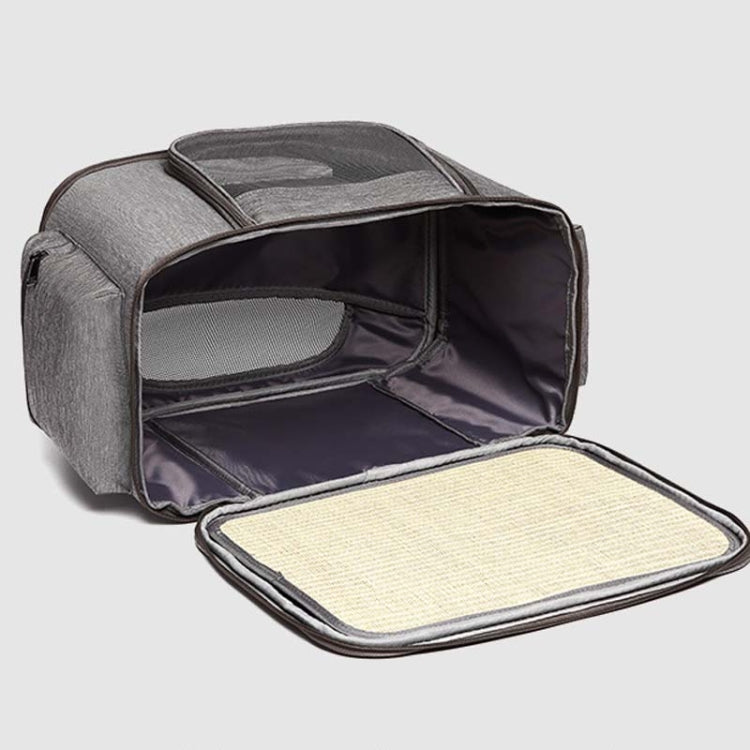 Portable Pet Bag for Outing Cats and Dogs Collapsible Pet Shoulder Bag Pet Backpack(Blue)