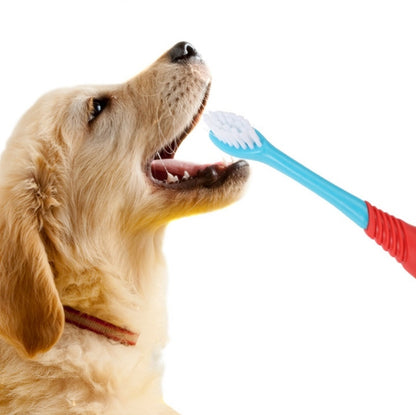 Pet Double-Head Toothbrush Pet Oral Cleaning Products - The Zoo Mart