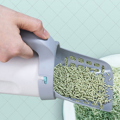 All-In-One Cat Litter Scoop Pet Toilet Picker Removable Portable Plastic Scoop(Gray White) - The Zoo Mart