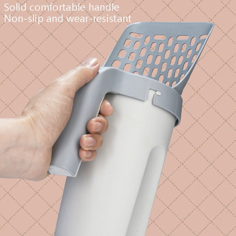 All-In-One Cat Litter Scoop Pet Toilet Picker Removable Portable Plastic Scoop(Gray White) - The Zoo Mart