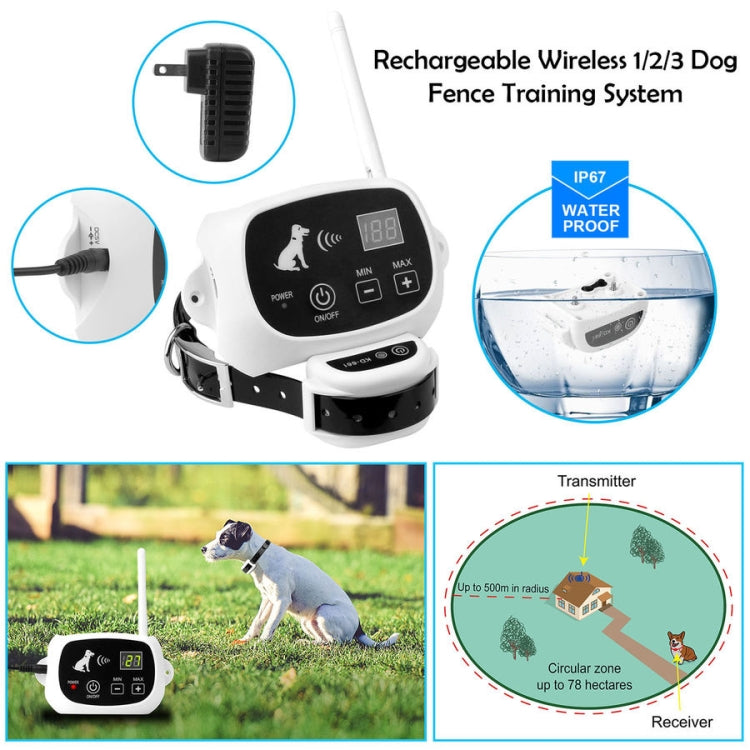 KD-661 500m Wireless Electric Dog Pet Fence Shock Collar,Spec: For One Dog(EU Plug)