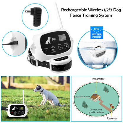 KD-661 500m Wireless Electric Dog Pet Fence Shock Collar,Spec: For One Dog(EU Plug) - The Zoo Mart