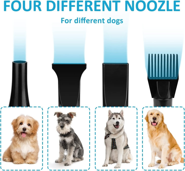 2100W Dog Dryer Stepless Speed Pet Hair Blaster With Vacuum Cleaner 220V UK Plug - The Zoo Mart